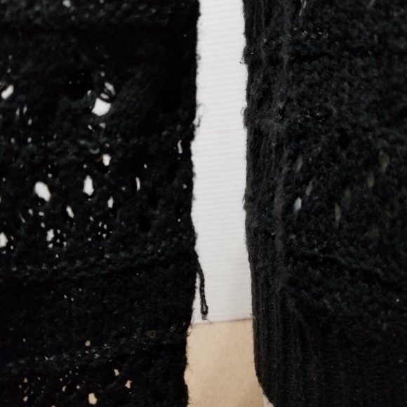 Delia's sweater Medium sequin embellished pullover open knit crochet acrylic - Picture 8 of 11